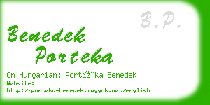 benedek porteka business card